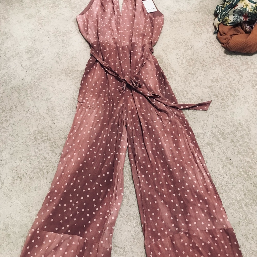 Elegant Polka Dot Jumpsuit in Pink